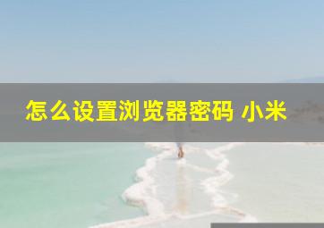 怎么设置浏览器密码 小米